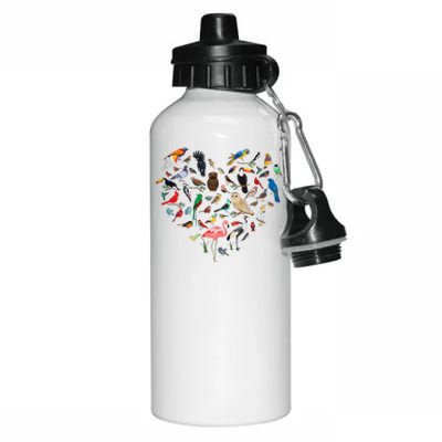 Bird Heart Birding BirdWatching Birder Bird Watcher Aluminum Water Bottle