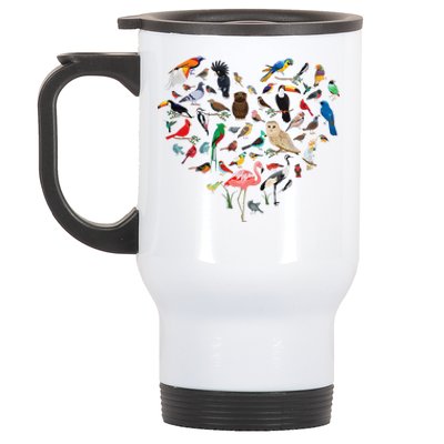 Bird Heart Birding BirdWatching Birder Bird Watcher Stainless Steel Travel Mug