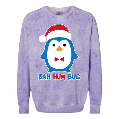 Bah Hum Bug Penguin Santa Hat Anti Xmas Scrooge Humor Gift Colorblast Crewneck Sweatshirt