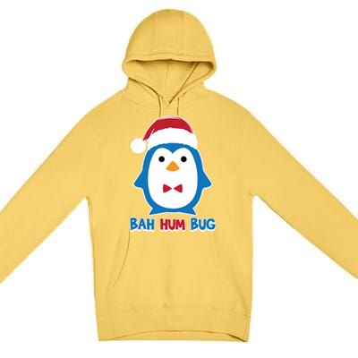 Bah Hum Bug Penguin Santa Hat Anti Xmas Scrooge Humor Gift Premium Pullover Hoodie