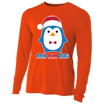 Bah Hum Bug Penguin Santa Hat Anti Xmas Scrooge Humor Gift Cooling Performance Long Sleeve Crew