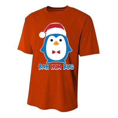 Bah Hum Bug Penguin Santa Hat Anti Xmas Scrooge Humor Gift Performance Sprint T-Shirt