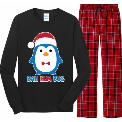 Bah Hum Bug Penguin Santa Hat Anti Xmas Scrooge Humor Gift Long Sleeve Pajama Set