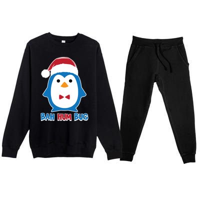 Bah Hum Bug Penguin Santa Hat Anti Xmas Scrooge Humor Gift Premium Crewneck Sweatsuit Set