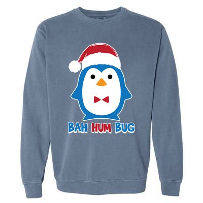 Bah Hum Bug Penguin Santa Hat Anti Xmas Scrooge Humor Gift Garment-Dyed Sweatshirt