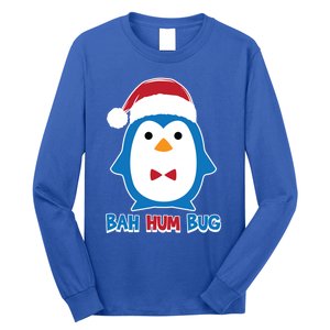 Bah Hum Bug Penguin Santa Hat Anti Xmas Scrooge Humor Gift Long Sleeve Shirt