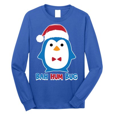 Bah Hum Bug Penguin Santa Hat Anti Xmas Scrooge Humor Gift Long Sleeve Shirt