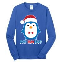 Bah Hum Bug Penguin Santa Hat Anti Xmas Scrooge Humor Gift Tall Long Sleeve T-Shirt