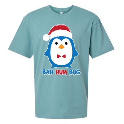 Bah Hum Bug Penguin Santa Hat Anti Xmas Scrooge Humor Gift Sueded Cloud Jersey T-Shirt