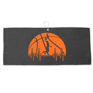 Basketball Heartbeat Basketball Player Large Microfiber Waffle Golf Towel