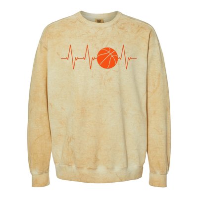 Basketball Heartbeat Bball Gift Colorblast Crewneck Sweatshirt