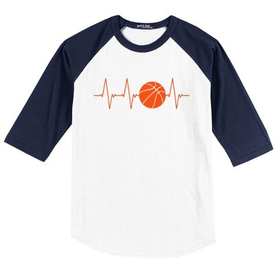 Basketball Heartbeat Bball Gift Baseball Sleeve Shirt