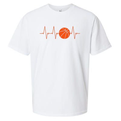 Basketball Heartbeat Bball Gift Sueded Cloud Jersey T-Shirt