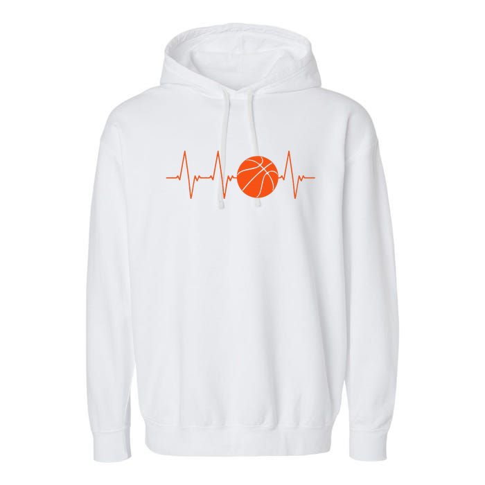 Basketball Heartbeat Bball Gift Garment-Dyed Fleece Hoodie