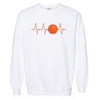 Basketball Heartbeat Bball Gift Garment-Dyed Sweatshirt