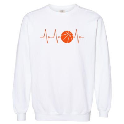 Basketball Heartbeat Bball Gift Garment-Dyed Sweatshirt