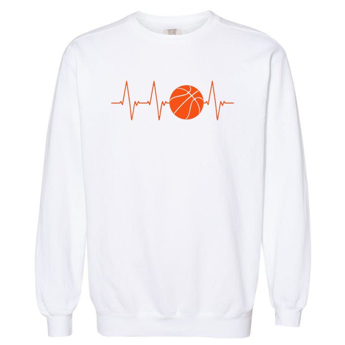 Basketball Heartbeat Bball Gift Garment-Dyed Sweatshirt