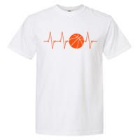 Basketball Heartbeat Bball Gift Garment-Dyed Heavyweight T-Shirt