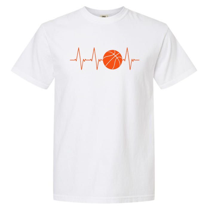 Basketball Heartbeat Bball Gift Garment-Dyed Heavyweight T-Shirt