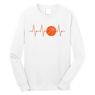 Basketball Heartbeat Bball Gift Long Sleeve Shirt