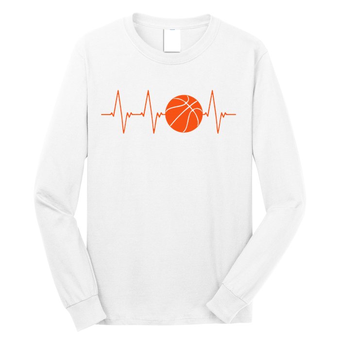 Basketball Heartbeat Bball Gift Long Sleeve Shirt