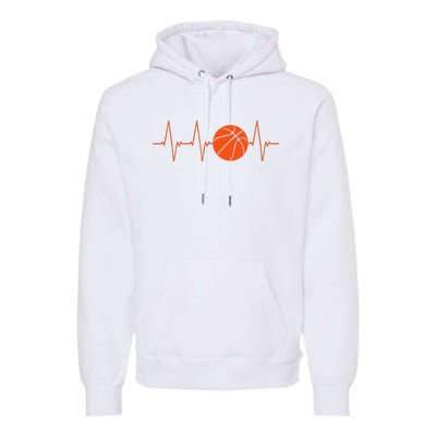 Basketball Heartbeat Bball Gift Premium Hoodie