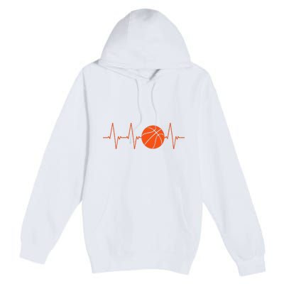 Basketball Heartbeat Bball Gift Premium Pullover Hoodie