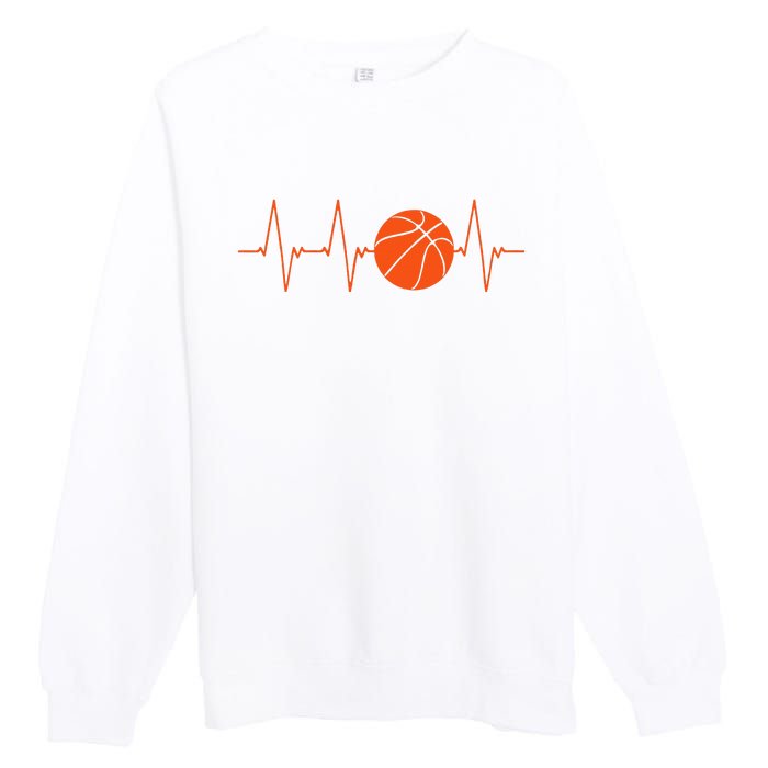 Basketball Heartbeat Bball Gift Premium Crewneck Sweatshirt