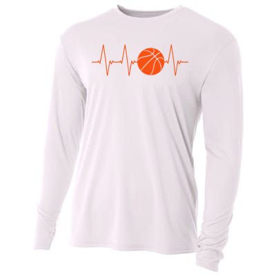 Basketball Heartbeat Bball Gift Cooling Performance Long Sleeve Crew