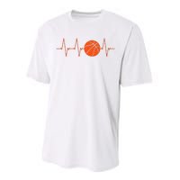 Basketball Heartbeat Bball Gift Performance Sprint T-Shirt