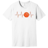 Basketball Heartbeat Bball Gift Premium T-Shirt