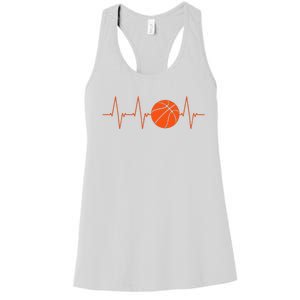 Basketball Heartbeat Bball Gift Women's Racerback Tank