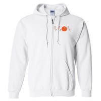 Basketball Heartbeat Bball Gift Full Zip Hoodie