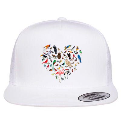 Bird Heart Birding Bird Watching Birder Bird Watcher Flat Bill Trucker Hat