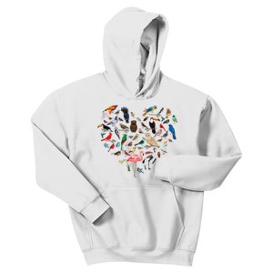 Bird Heart Birding Bird Watching Birder Bird Watcher Kids Hoodie