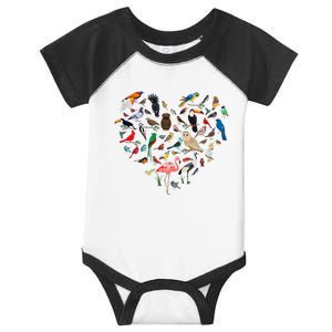 Bird Heart Birding Bird Watching Birder Bird Watcher Infant Baby Jersey Bodysuit