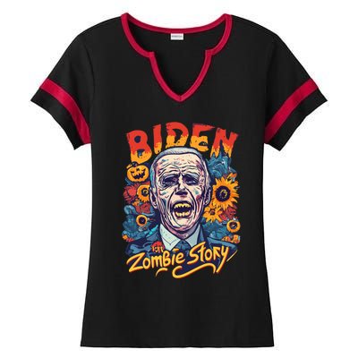 Biden Halloween Ladies Halftime Notch Neck Tee