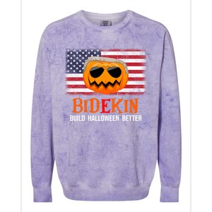 Build Halloween Better Halloween Biden Supporter Cool Gift Colorblast Crewneck Sweatshirt