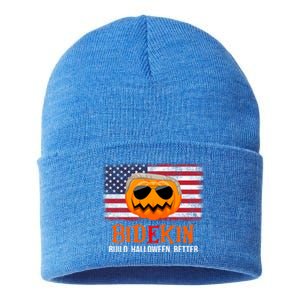 Build Halloween Better Halloween Biden Supporter Cool Gift Sustainable Knit Beanie