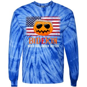 Build Halloween Better Halloween Biden Supporter Cool Gift Tie-Dye Long Sleeve Shirt