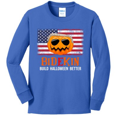 Build Halloween Better Halloween Biden Supporter Cool Gift Kids Long Sleeve Shirt