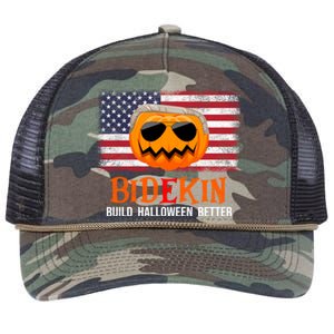 Build Halloween Better Halloween Biden Supporter Cool Gift Retro Rope Trucker Hat Cap