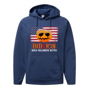 Build Halloween Better Halloween Biden Supporter Cool Gift Performance Fleece Hoodie