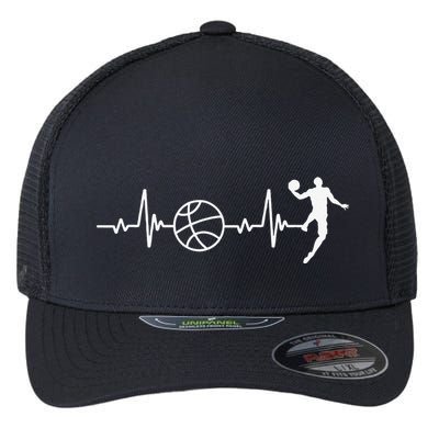 Basketball Heartbeat Basketball lovers player Flexfit Unipanel Trucker Cap