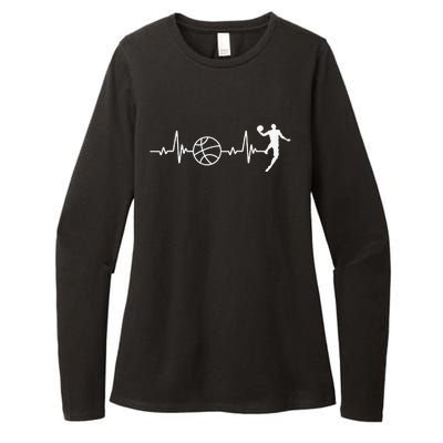 Basketball Heartbeat Basketball lovers player Womens CVC Long Sleeve Shirt