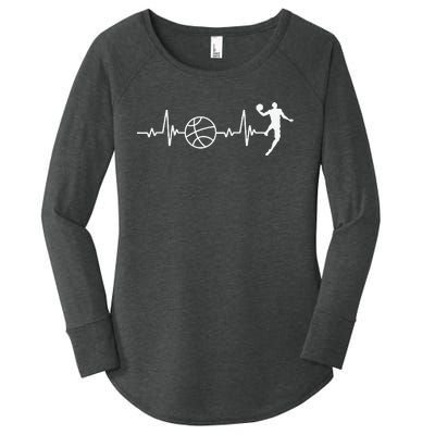 Basketball Heartbeat Basketball lovers player Women's Perfect Tri Tunic Long Sleeve Shirt