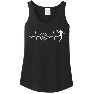 Basketball Heartbeat Basketball lovers player Ladies Essential Tank