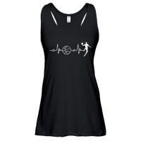 Basketball Heartbeat Basketball lovers player Ladies Essential Flowy Tank