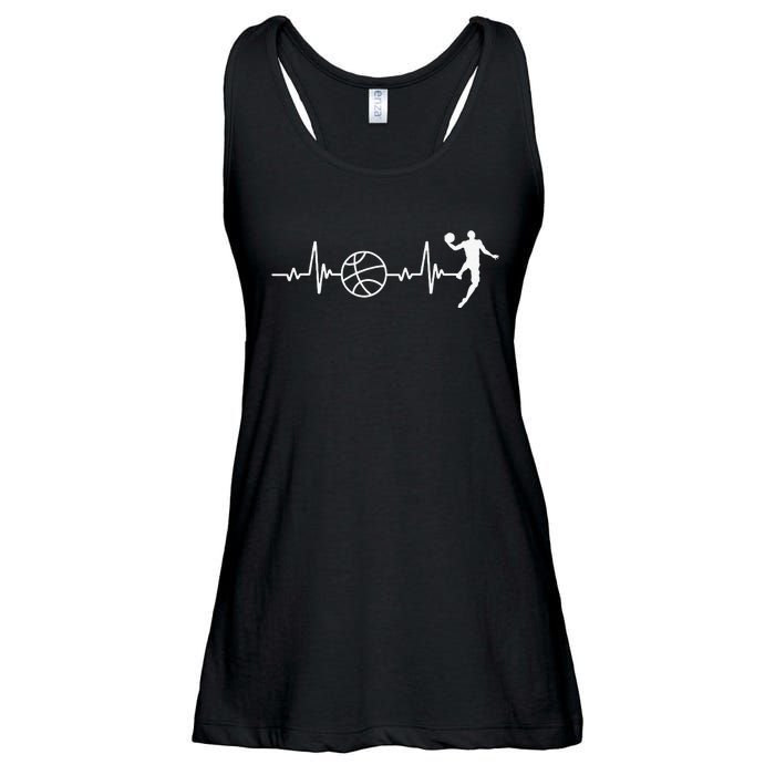 Basketball Heartbeat Basketball lovers player Ladies Essential Flowy Tank