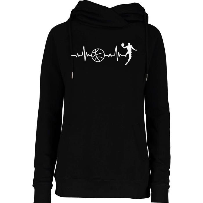 Basketball Heartbeat Basketball lovers player Womens Funnel Neck Pullover Hood